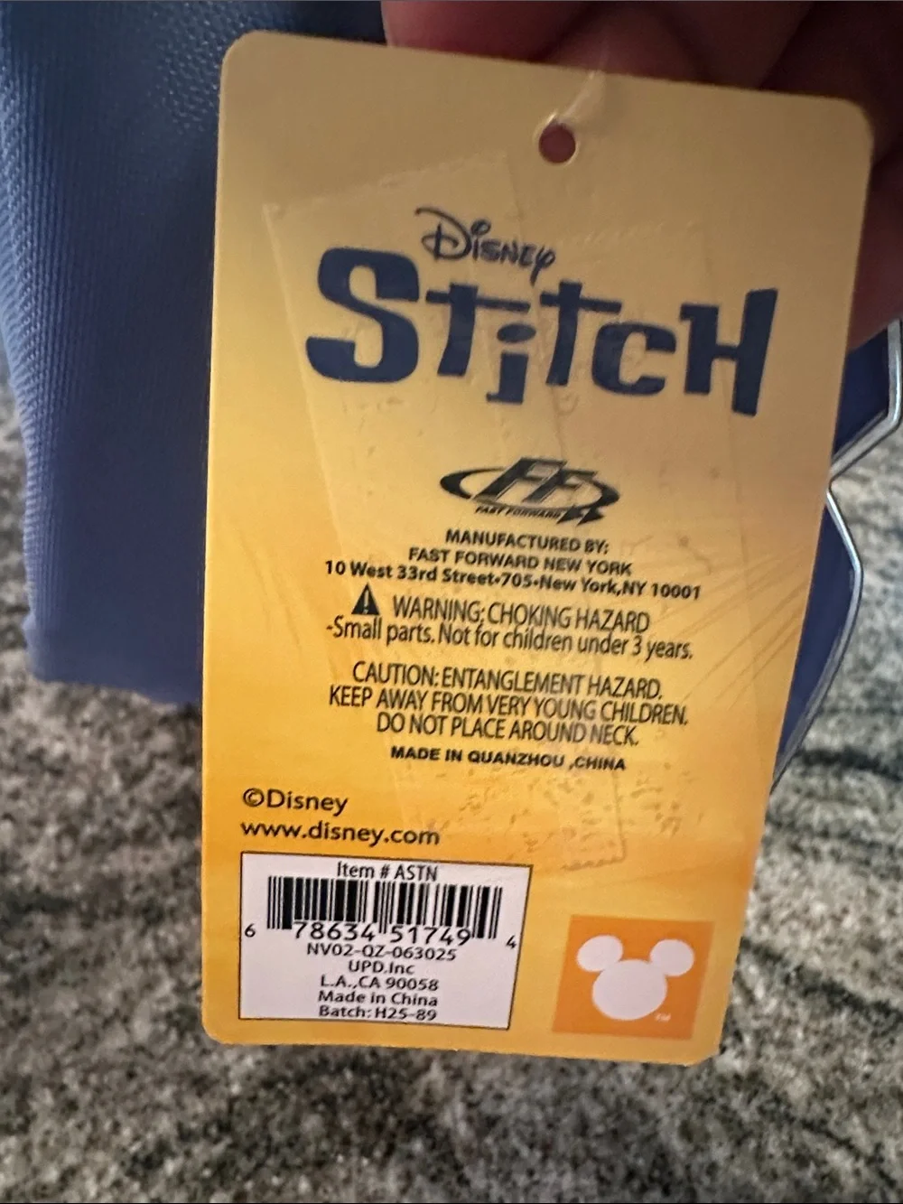 Disney Stitch Kids lunchbox- Blue and Purple Stitch Face